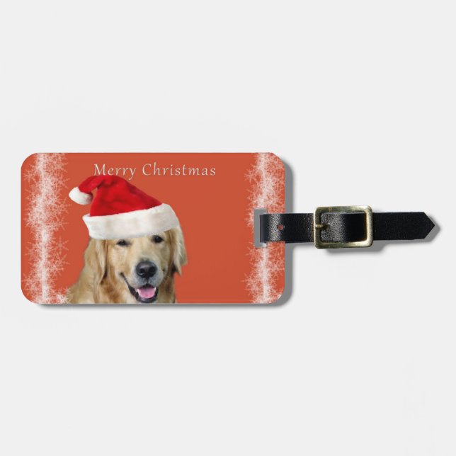 Christmas Dog Luggage Tag (Front Horizontal)