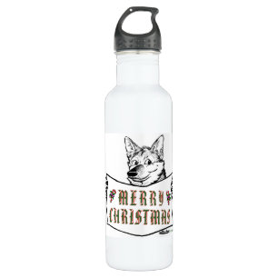 Christmas Dog:  Merry Christmas! 710 Ml Water Bottle