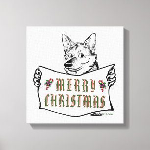 Christmas Dog: Merry Christmas! Canvas Print