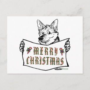 Christmas Dog: Merry Christmas! Holiday Postcard