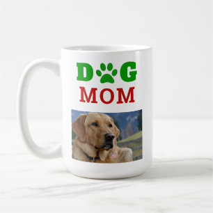 Christmas Dog Mum Paw Print Snowflake Photo Coffee Mug