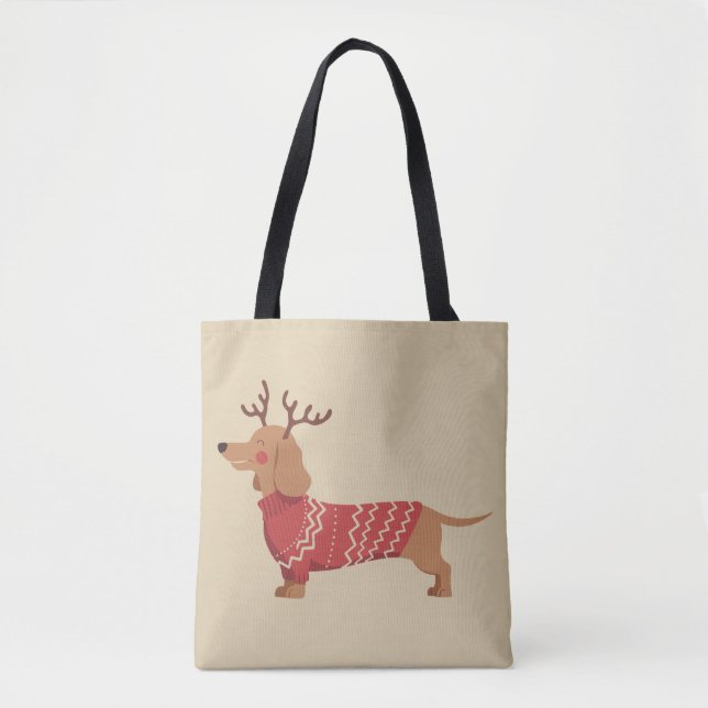 Christmas Dog Owner Dachshund Gift Holiday Xmas  Tote Bag (Front)