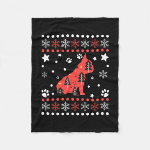 Christmas Dog Pattern French Bulldog Owner 1  Fleece Blanket