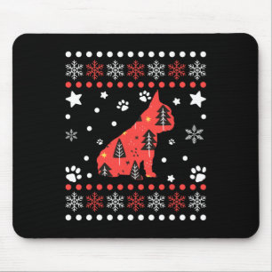 Christmas Dog Pattern French Bulldog Owner 1  Mouse Mat