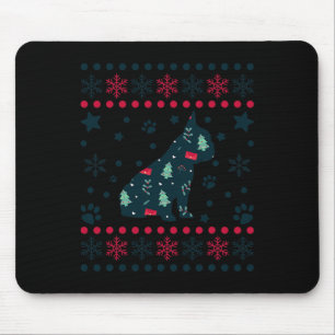 Christmas Dog Pattern French Bulldog Owner Mouse Mat