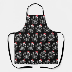 Christmas Dog Paw Santa Hat Pet Owner Gift Apron