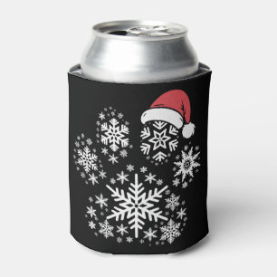 Christmas Dog Paw Santa Hat Pet Owner Gift Can Cooler