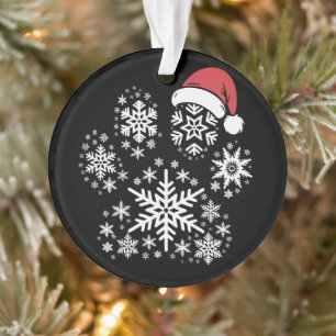 Christmas Dog Paw Santa Hat Pet Owner Gift Ornament