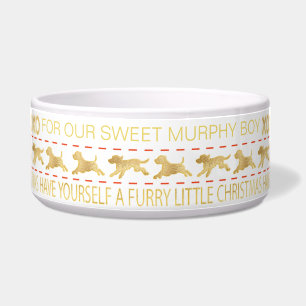 Christmas DOG Pet Bowl "GOLD/UGLY SWEATER"