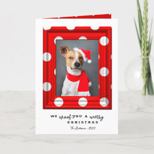 Christmas Dog Pet Photo Simple Red Holiday Frame
