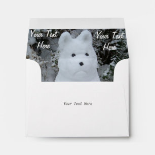 christmas dog picture of funny snow akita snowman envelopes