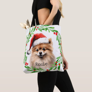 Christmas Dog Pomeranian Holidays Pet Decor Tote Bag