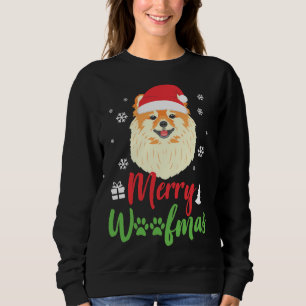 Christmas Dog Pomeranian Merry Woofmas Sweatshirt