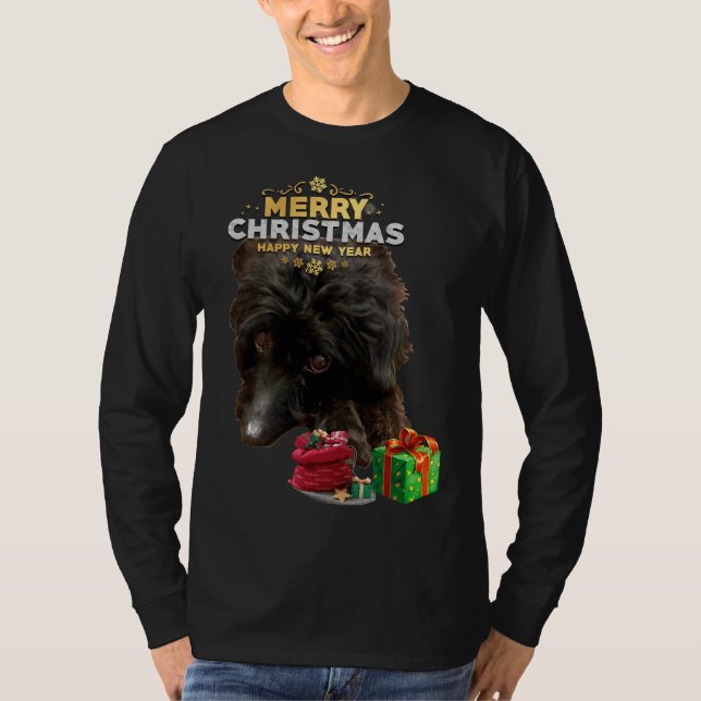 Christmas Dog Poodle Doodle T-Shirt (Front)