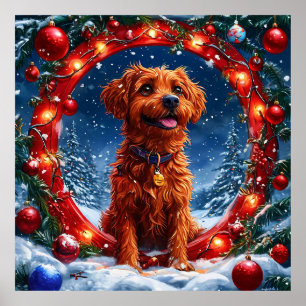 Christmas dog poster
