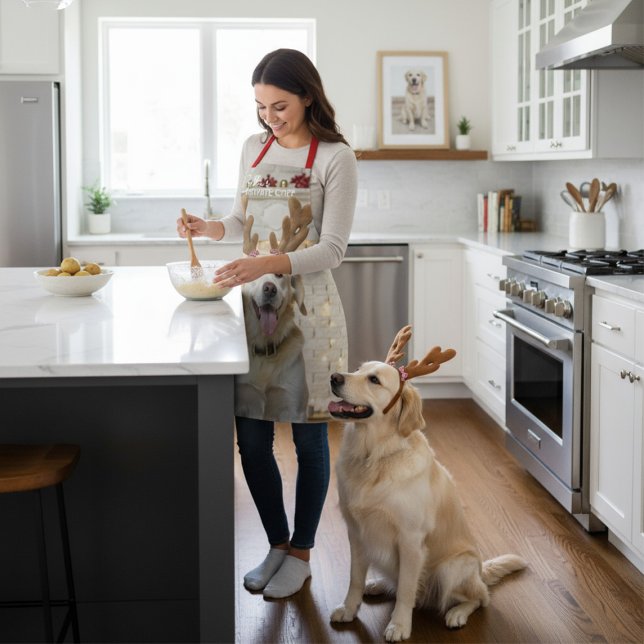 Christmas Dog Private Chef Photo Gift Apron (Creator Uploaded)