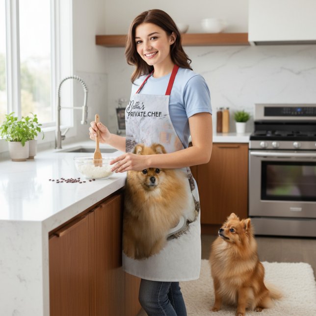 Christmas Dog Private Chef Photo Gift Apron (Creator Uploaded)