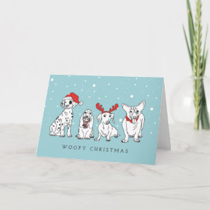 Christmas Dog Puns Santa Dogs Woofy Christmas Card