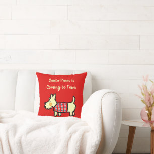 Christmas Dog Santa Paws Festive Puppy Cushion