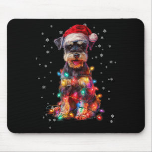 Christmas Dog Schnauzer Santa Xmas Women Men Kids Mouse Mat