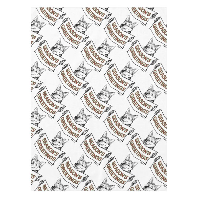 Christmas Dog:  Season's Greetings! Tablecloth (Front)
