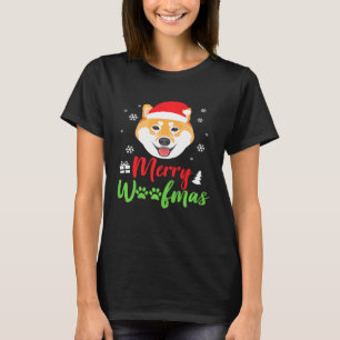 Christmas Dog Shiba Inu Merry Woofmas T-Shirt