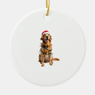 Christmas Dog Shirt, Christmas Golden retriever Pa Ceramic Tree Decoration