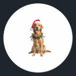 Christmas Dog Shirt, Christmas Golden retriever Pa Classic Round Sticker<br><div class="desc">Christmas Dog Shirt,  Christmas Golden retriever Pajama</div>