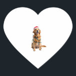 Christmas Dog Shirt, Christmas Golden retriever Pa Heart Sticker<br><div class="desc">Christmas Dog Shirt,  Christmas Golden retriever Pajama 2</div>