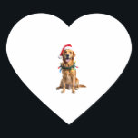 Christmas Dog Shirt, Christmas Golden retriever Pa Heart Sticker<br><div class="desc">Christmas Dog Shirt,  Christmas Golden retriever Pajama</div>