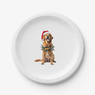 Christmas Dog Shirt, Christmas Golden retriever Pa Paper Plate