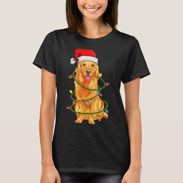 Christmas Dog Shirt, Christmas Golden Retriever Pa T-Shirt (Front)