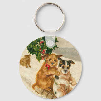 Christmas Dog Sled Key Ring