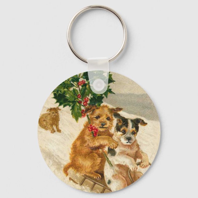 Christmas Dog Sled Key Ring (Front)
