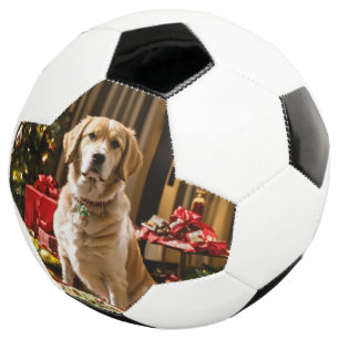 Christmas Dog Soccer Ball