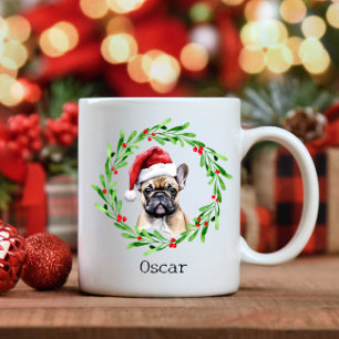 Christmas Dog Tan Frenchie French Bulldog Pet Coffee Mug