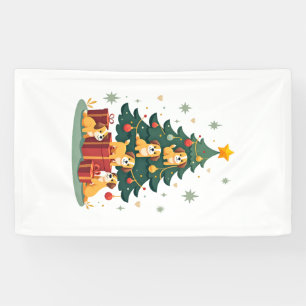 Christmas Dog Tree T-Shirt Cute Funny Puppy Dogs X Banner