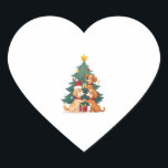 Christmas Dog Tree T-Shirt Cute Funny Puppy Dogs X Heart Sticker<br><div class="desc">Christmas Dog Tree T-Shirt Cute Funny Puppy Dogs Xmas 4</div>