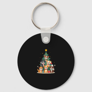 Christmas Dog Tree T-Shirt Cute Funny Puppy Dogs X Key Ring