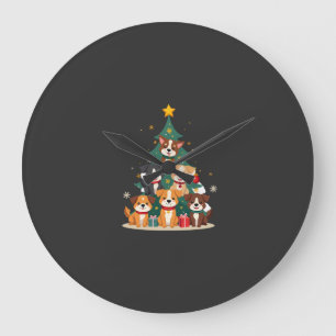 Christmas Dog Tree T-Shirt Cute Funny Puppy Dogs X Large Clock