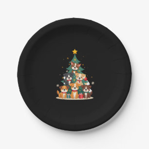Christmas Dog Tree T-Shirt Cute Funny Puppy Dogs X Paper Plate