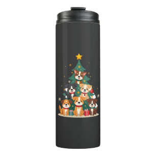 Christmas Dog Tree T-Shirt Cute Funny Puppy Dogs X Thermal Tumbler