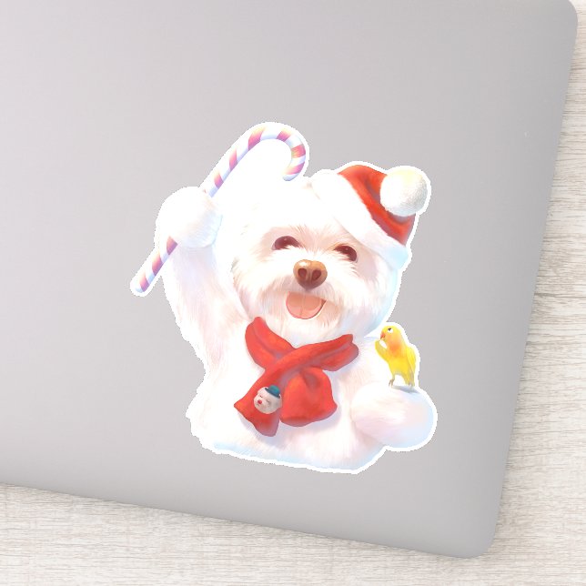 Christmas Dog with Candy Cane (Detail)