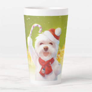 Christmas Dog with Candy Cane Latte Mug