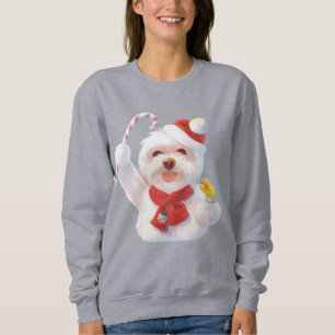 Christmas Dog with Candy Cane Sweatshirt