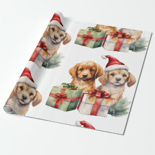 Christmas Dog with Gifts  Wrapping Paper