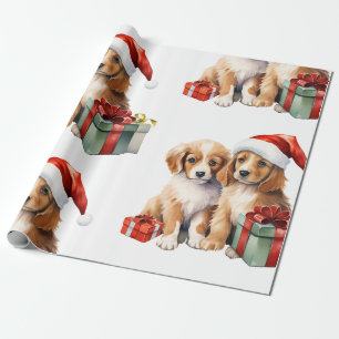 Christmas Dog with Gifts Wrapping Paper