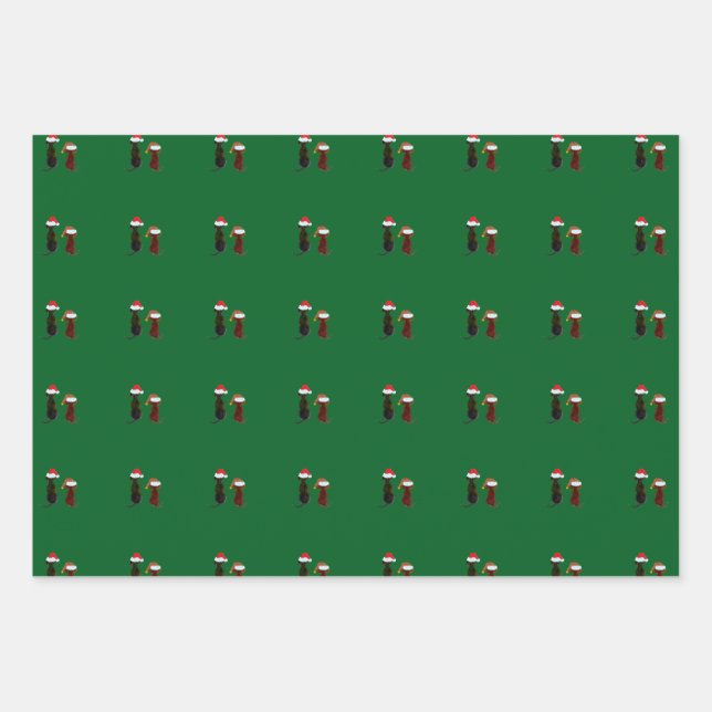 christmas dog wrapping paper sheet (Front 3)