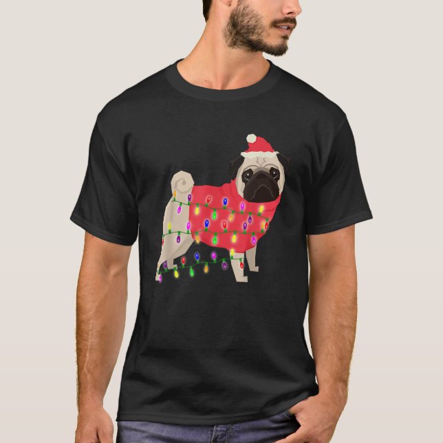 Christmas Dog Xmas Lights  T-Shirt (Front)