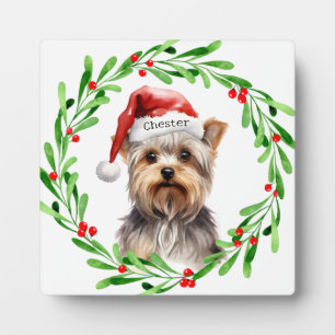Christmas Dog Yorkie Yorkshire Terrier Holidays Plaque